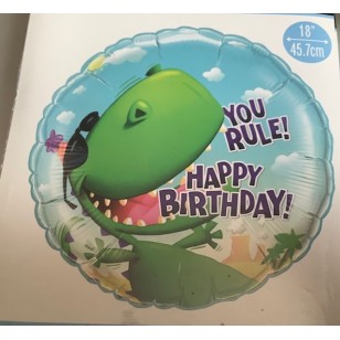 You Rule! Dinosaur T-Rex Happy Birthday Balloon